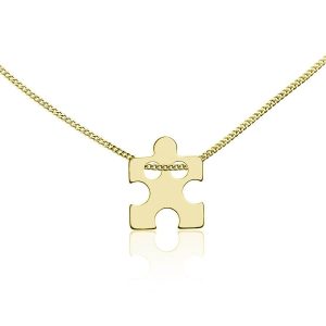 Nowość. Srebrny naszyjnik puzzle złocony 24k w super cenie