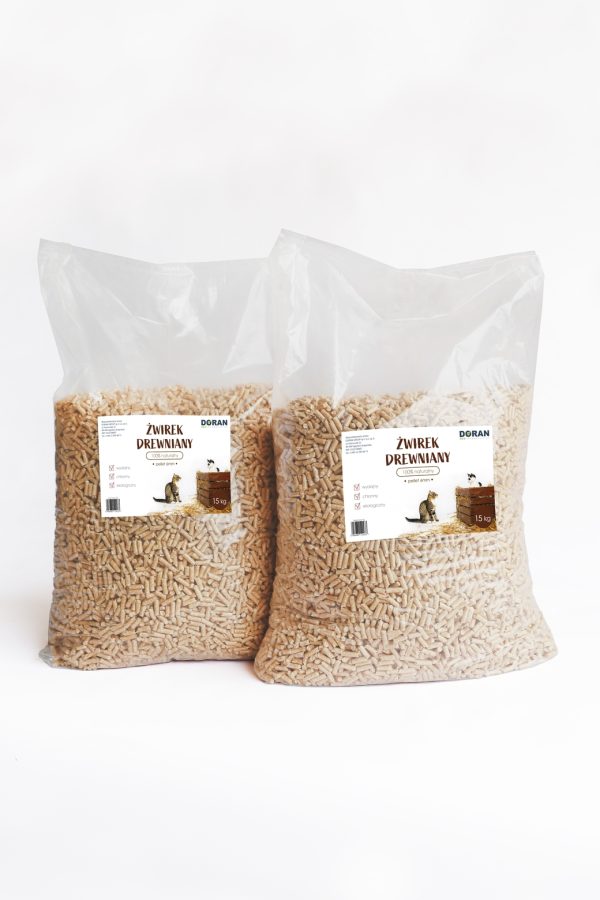 AnimaxKot  DREWNIANY PELLET 6mm DLA KOTA KRÓLIKA ŚWINKI 15KG JASNY ODPYLONY zestaw 2x15kg ( 30kg)