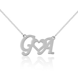 Nowość. srebrny naszyjnik z literkami i sercem w super cenie