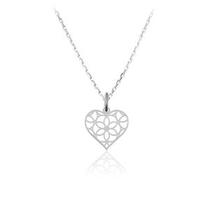 Nowość: srebrny naszyjnik ażurowe serce w super cenie