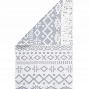 Nowość. Szary dywan boho z frędzlami 80x50 w super cenie