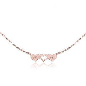 Nowość: srebrny naszyjnik lori trzy serca rose gold w super cenie