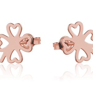 Nowość. kolczyki czterolistne koniczynki rose gold w super cenie