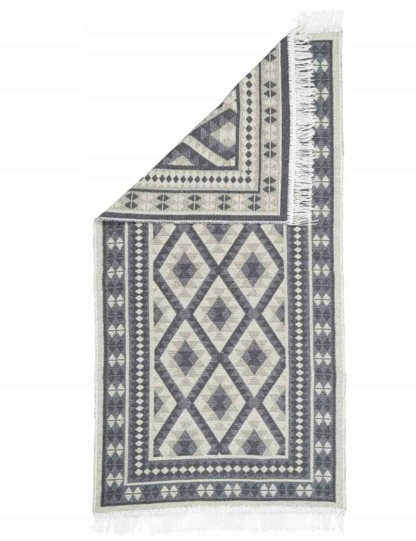 DYWAN KILIM BOHO PŁASKOTKANY BAWEŁNA FRĘDZLE 70X140 CM ETNICZNY SZMACIAK