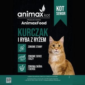 Nowość. super cena: animaxfood senior kurczak-ryba-ryż 100g