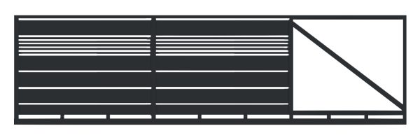 Brama przesuwna typ WALL MIX 200/20 - 4,00 x 1,20 m