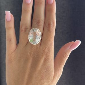 Nowość. pierścionek z kryształem górskim w super cenie