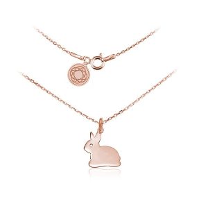 Nowość. srebrny naszyjnik króliczek rose gold w super cenie
