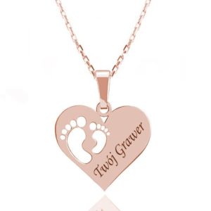 Nowość. naszyjnik serce z grawerem rose gold w super cenie