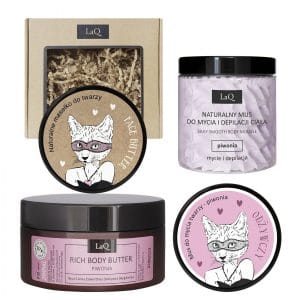 Nowość. zestaw piwonia laq – 4 produkty do ciała i twarzy w super cenie