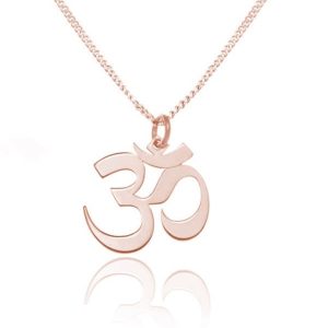 Nowość. srebrny naszyjnik om rose gold w super cenie