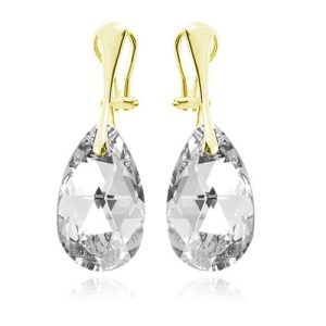 Nowość. srebrne klipsy z kryształami swarovski 24k w super cenie