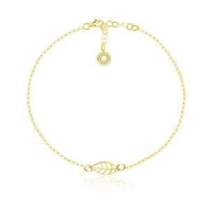 Nowość. złocona srebrna bransoletka z liściem w super cenie