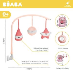Nowość: łuk z zabawkami beaba do bouncer up&down różowy w super cenie