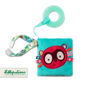 Nowość. super cena – książeczka szeleszcząca z gryzakiem lemur george