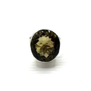 Nowość. pierścionek z kwarcem dymnym i cytrynem w super cenie