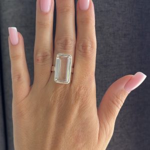 Nowość. pierścionek z kryształem górskim, rozmiar 13-16, super cena