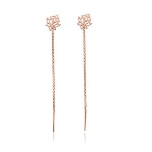 Nowość. Kolczyki lotos przeciągane rose gold – super cena