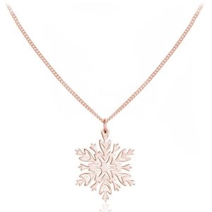 Nowość. srebrny naszyjnik śnieżynka rose gold w super cenie