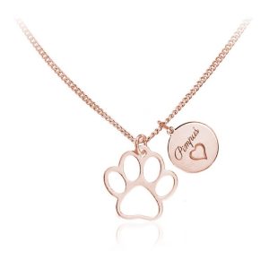 Nowość. srebrny naszyjnik tina z łapką rose gold w super cenie