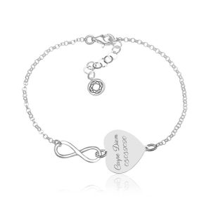 Nowość. srebrna bransoletka serce & infinity laura w super cenie