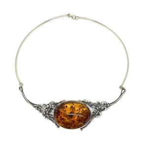 Nowość. secesyjna kolia z bursztynem w super cenie