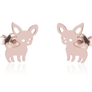 Nowość. Kolczyki chihuahua rose gold w super cenie