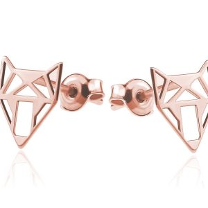 Nowość. kolczyki foxy origami lis rose gold w super cenie