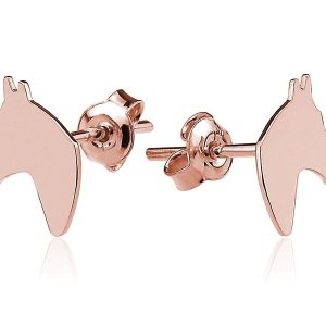 Nowość. srebrne kolczyki konie rose gold w super cenie
