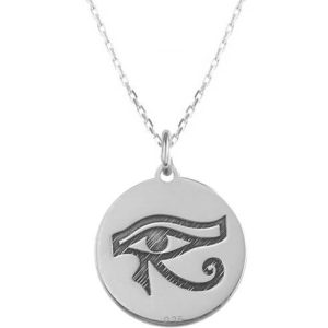 Nowość: srebrny naszyjnik oko horusa z grawerem w super cenie