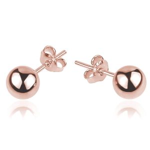 Nowość. srebrne kolczyki kulki 5mm rose gold w super cenie