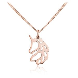 Nowość. srebrny naszyjnik jednorożec rose gold w super cenie