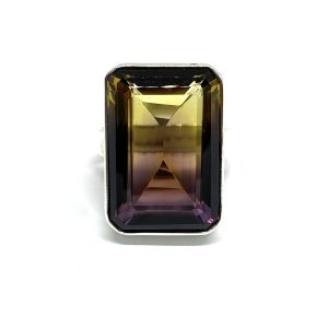 Nowość. pierścionek z ametrynem prostokątnym, super cena