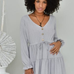 Nowość: boho szara sukienka oversize w super cenie