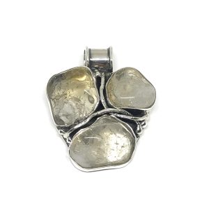 Nowość. potrójny wisior z kryształem górskim w super cenie