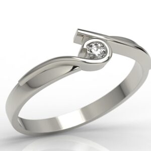 Nowość. pierścionek z białego złota z brylantem w super cenie