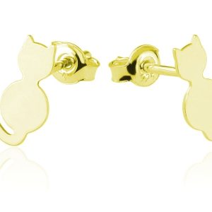 Nowość. złocone kolczyki kotki 24k w super cenie