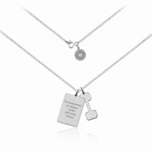 Nowość. srebrny naszyjnik medalion i hantel z grawerem w super cenie