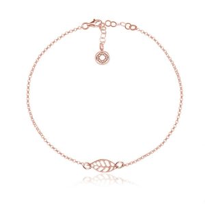 Nowość. srebrna bransoletka z liściem rose gold w super cenie