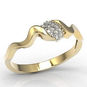 Nowość. Złoty pierścionek z brylantami LP-20Z-R w super cenie