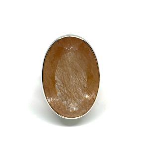 Nowość. pierścionek z brzoskwiniowym kwarcem i rutylem w super cenie