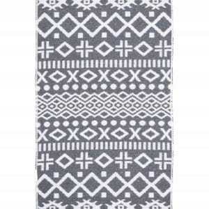 Boho dywanik z frędzlami antracyt 80x50 – nowość w super cenie