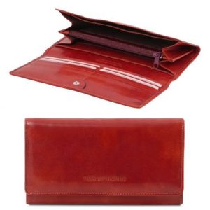 Nowość. Czerwony portfel Tuscany Leather dla kobiet w super cenie