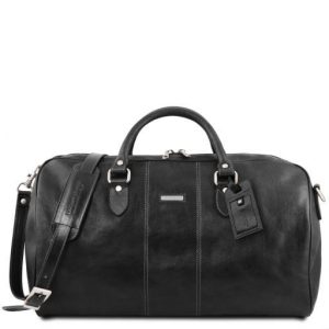 Nowość: duża torba duffle Tuscany Leather Lisboa czarna w super cenie