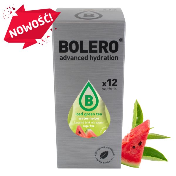 Bolero 8g 12szt Iced Green Tea Watermelon (Zielona herbata mrożona o smaku arbuza)