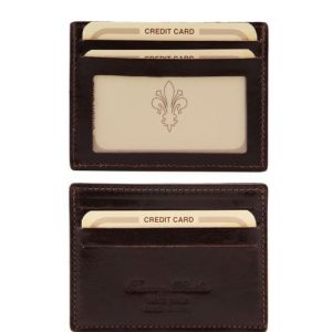 Nowość. skórzane etui tuscany leather na karty, super cena, ciemny brąz
