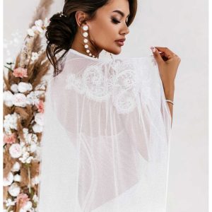 Super cena. nowość: eteryczna etola ślubna stelis z tiulu - biała