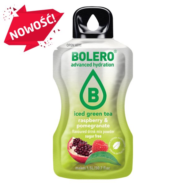 Bolero 8g Iced Green Tea Raspberry & Pomegranate (Zielona herbata mrożona o smaku maliny i granata)