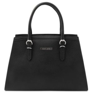Nowość. Skórzana torebka Tuscany Leather czarna TL142147 w super cenie