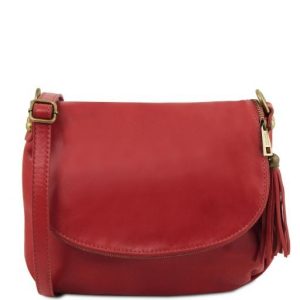 Nowość: super cena. torebka tuscany red soft leather na ramię